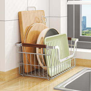 不锈钢收纳筐厨房零食水果置物篮储物篮桌面砧板衣服收纳网篮加长