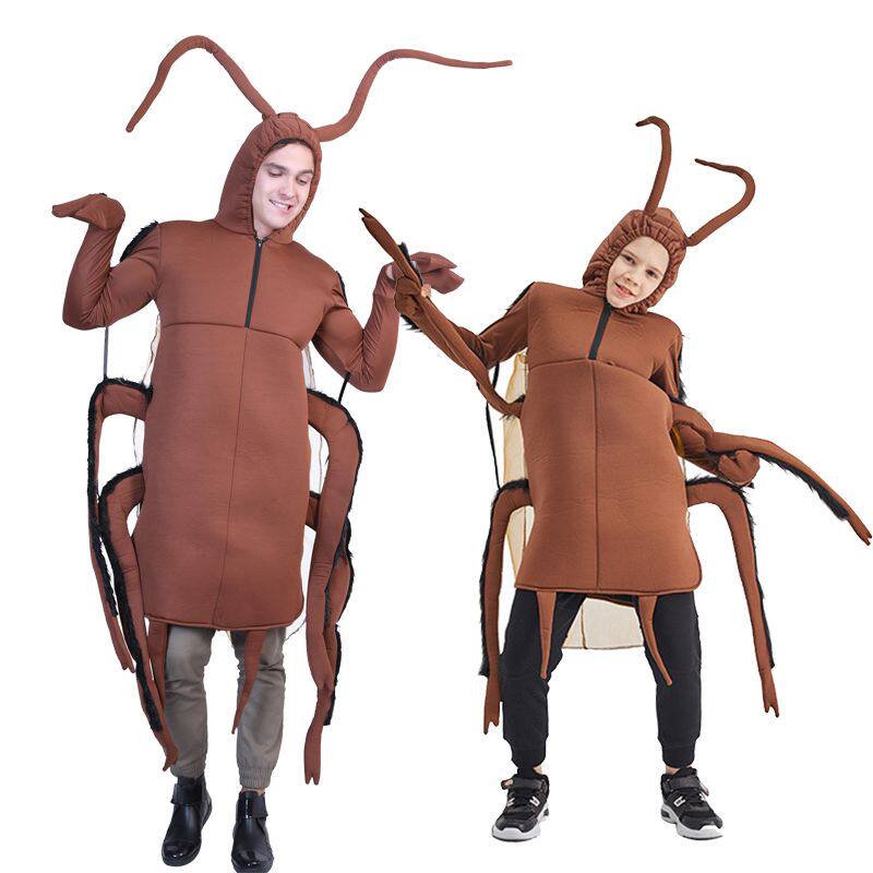 万圣节派对亲子装扮便便COS服装成人儿童搞笑服蟑螂套装cos服六一