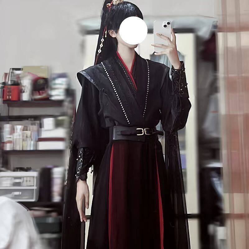 万用古风cos服 侠客红黑劲装cosplay服古装汉服 魏无羡cos服 少年