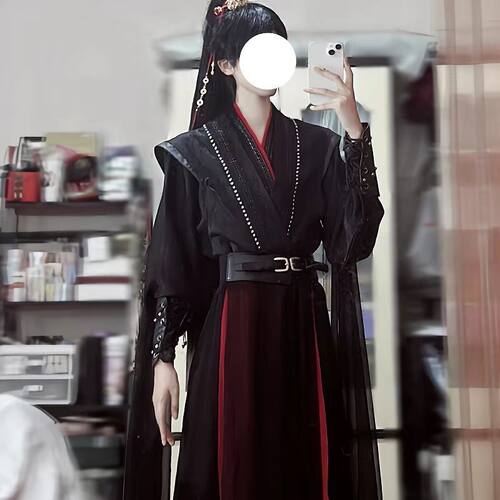 万圣节服装万用古风cos服 侠客红黑劲装cosplay服古装汉服 魏无羡