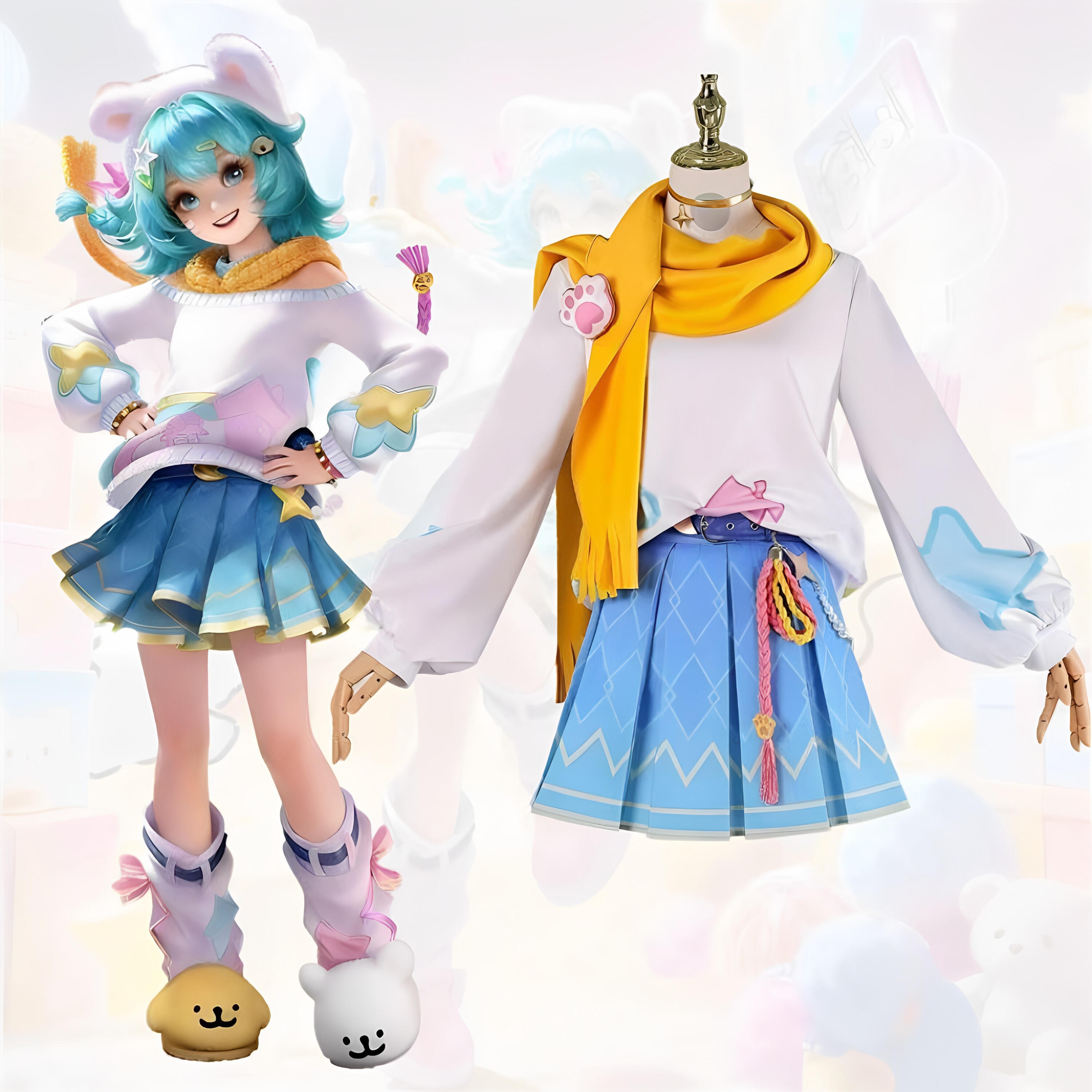 王者荣耀cos服小乔线条小狗联动皮肤cosplay游戏女动漫服二次套装