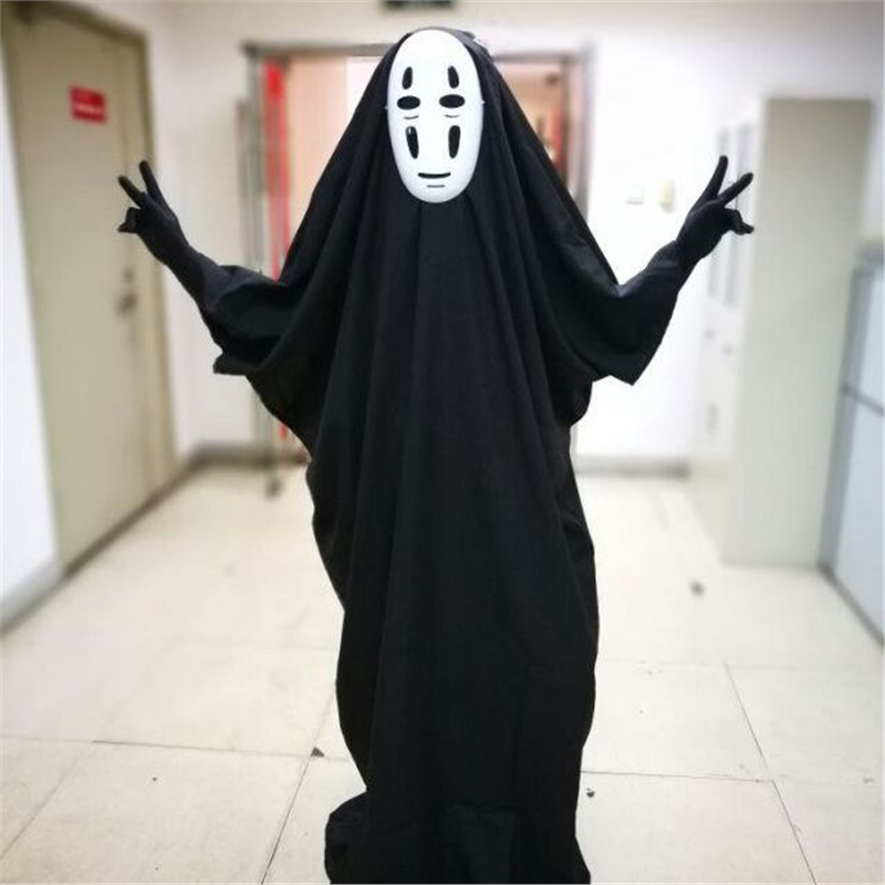 千与千寻cos服 无脸男cosplay动漫服装 面具手套和服万圣节演出服