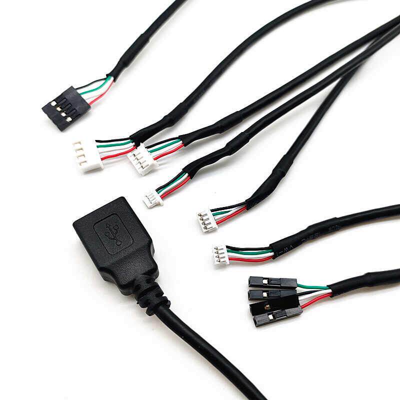 USB母头端子线1.0/1.25/PH2.0/XH2.54/杜邦2.54 4P带屏蔽连接转线