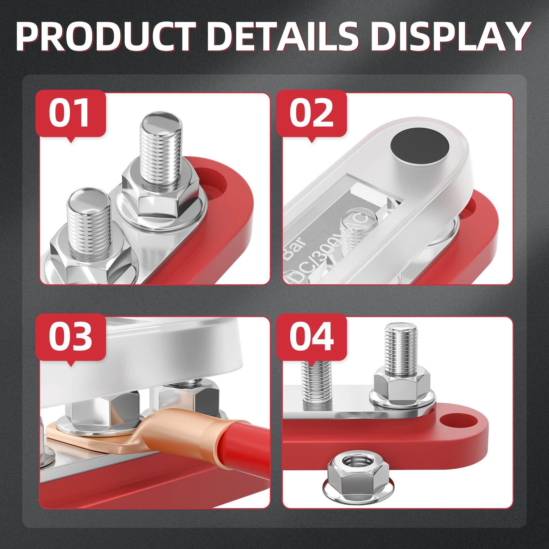 M8M10房车游艇汽车大电流汇流排汇线铜排接线柱150A-600A接线端子