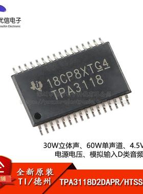 原装正品 TPA3118D2DAPR HTSSOP-32 单声道D类音频放大器IC芯片