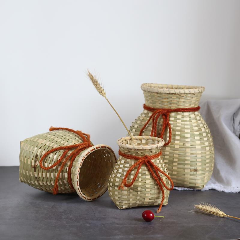 鱼篓竹编手工儿童舞蹈道具背篓收纳采茶演出拍摄道具装饰创意制品