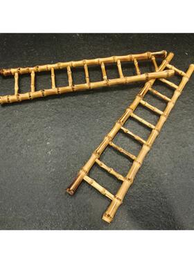 迷你小梯子装饰竹鞭三文鱼节节高升竹篱笆杯架刺身船小摆件创意