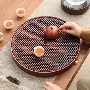 2024新款 茶盘家用托盘功夫套装 椭圆长方形竹客厅沥水干泡小茶台