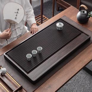 黑檀木小型排水办公室功夫茶具茶台茶海茶托盘 茶盘家用实木电木款