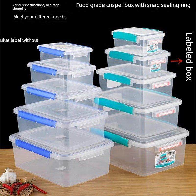收纳盒带扣保鲜盒食品级可微波加热透明盒大容量超大商用标签盒,餐饮具,保鲜盒,淘宝优惠券,粉丝福利购,淘宝优惠卷