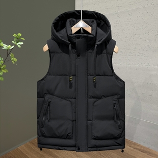 加厚羽绒棉马甲男生秋冬季无袖背心外套2025新款潮流百搭坎肩马夹