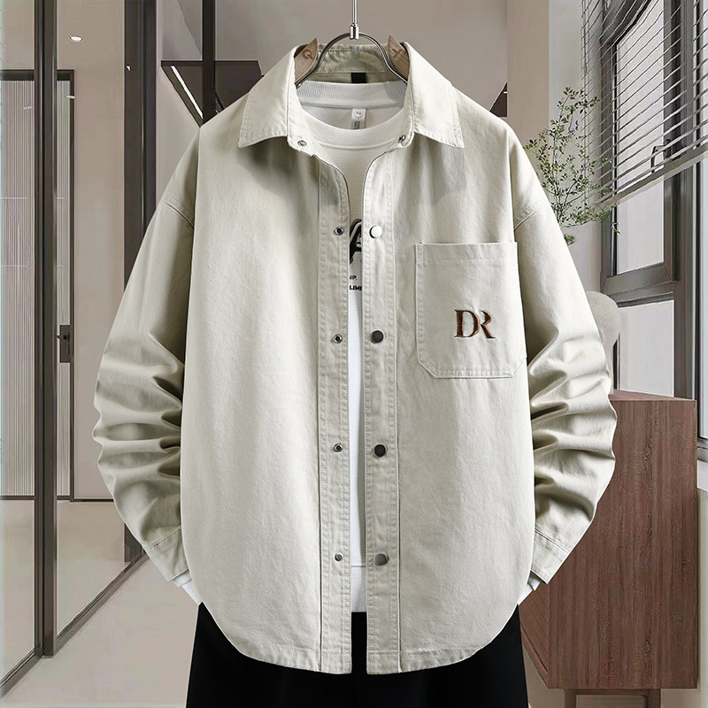 刺绣长袖衬衫外套男2026春季新款爆款高级感潮牌水洗纯棉牛仔夹克