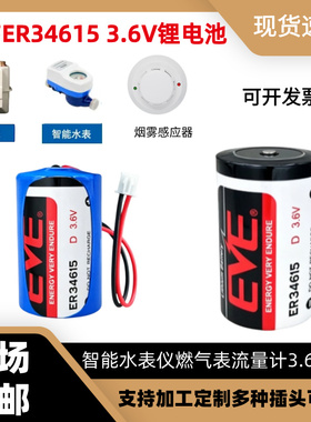 EVE亿纬锂能电池ER34615 3.6V物联网设PLC串联7.2vD型1号电池组