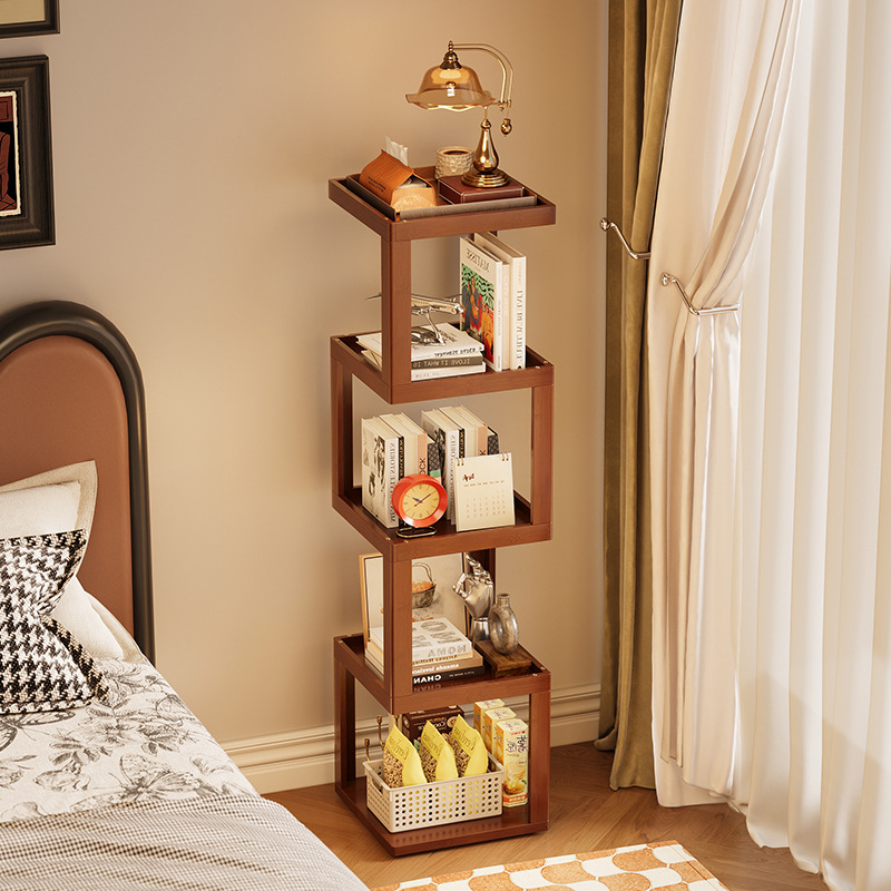 新款旋转儿童书架360度小书柜家用卧室创意床头柜床头多层置物架