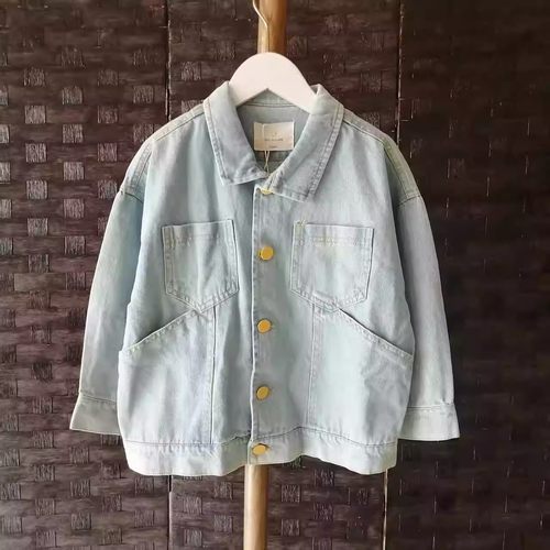 207断码清仓特价女童春季宽松柔软牛仔外套潮牌男童夹克开衫上衣