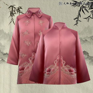 天御真丝苏绣高档女士寿衣寿老衣祝寿冲喜送终年轻唐装 寿服 现代装