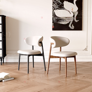 实木白蜡木餐桌怀抱餐椅简约餐椅餐桌椅子家用侘寂风椅子北欧书椅