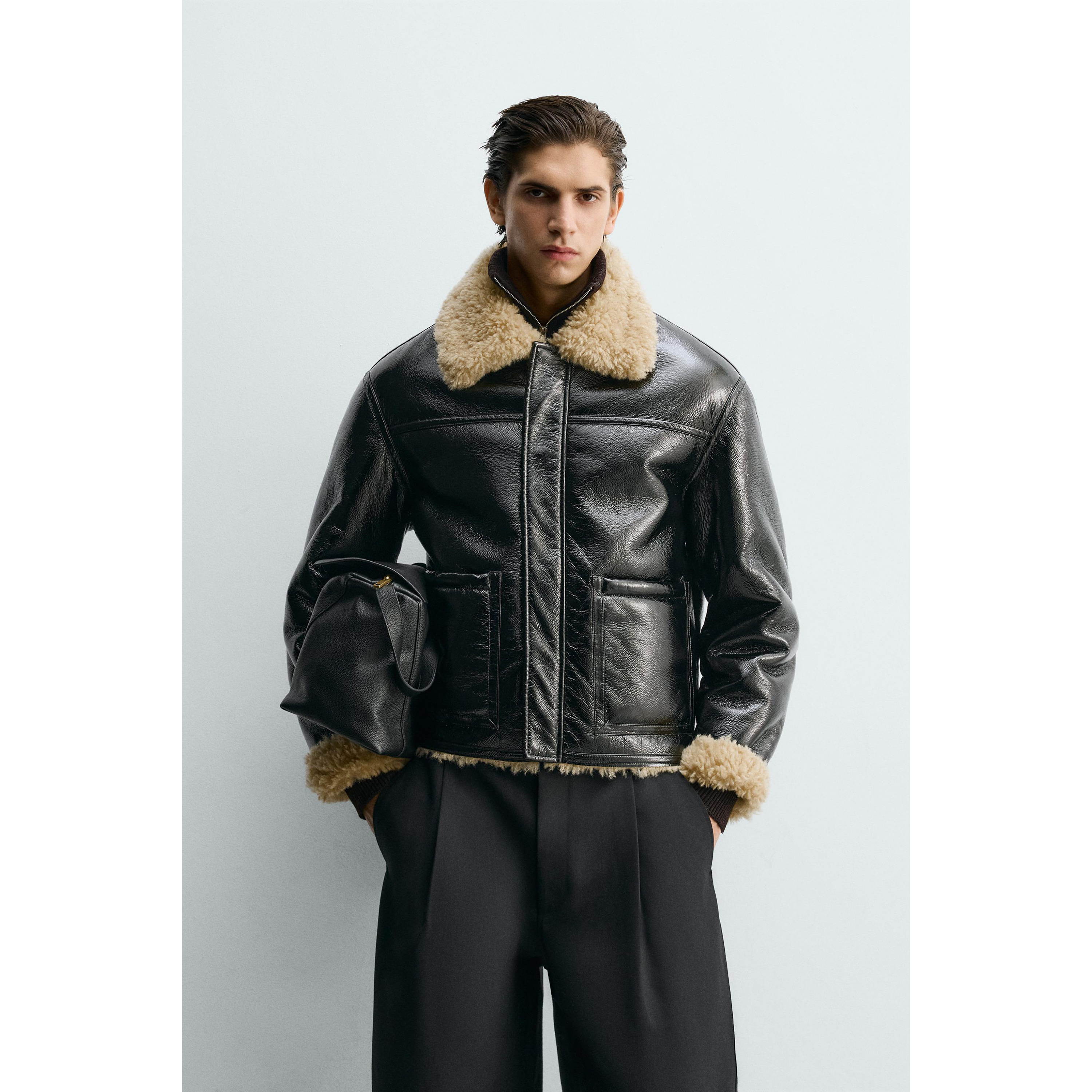 柜999！ 25冬季新品 男装 宽松双面皮革效果夹克外套 3548301 800