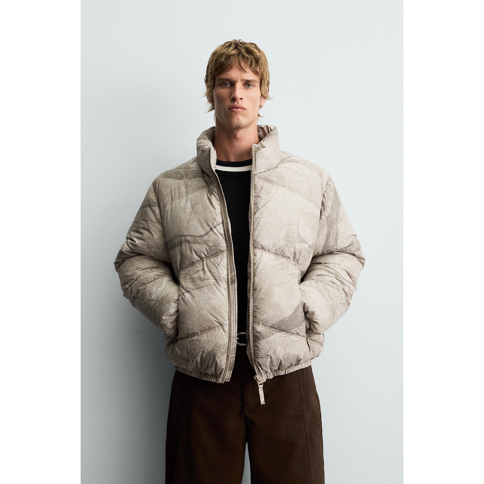 柜699!ZA 秋季新品 男装 抽象印花立领棉服夹克外套 3833450 020