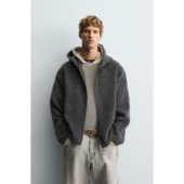 2025 3411700 秋季 男装 外套 新品 宽松连帽质感拉链衬衫 802