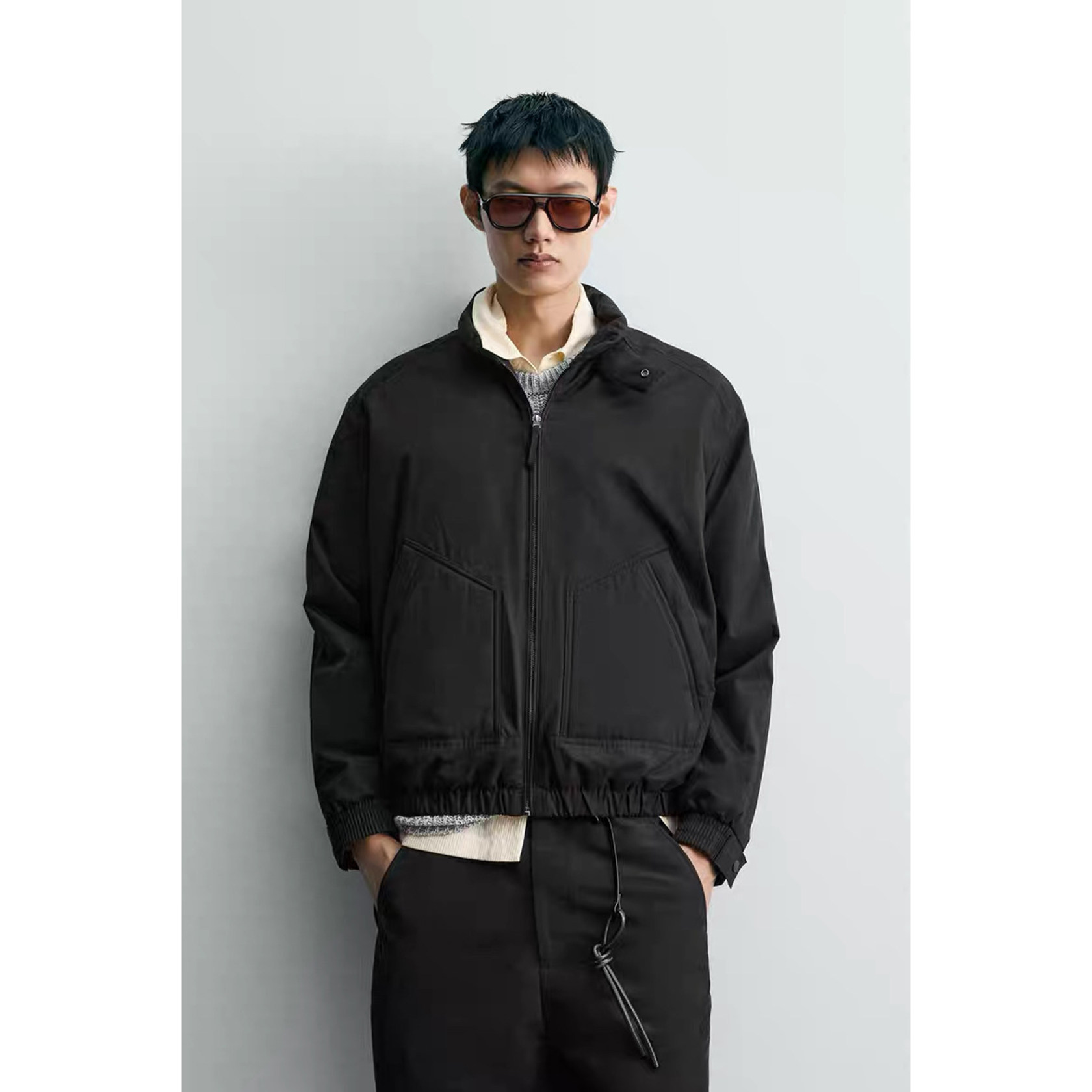 ZA 2025 秋季新品 男装 宽松立领科技面料夹克外套 6318300 800