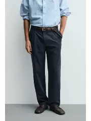 Cabinet 329! Za Spring/Summer New Men's Clothing Pleated Detail Stretch Comfortable Straight Casual Pants 1437451 401