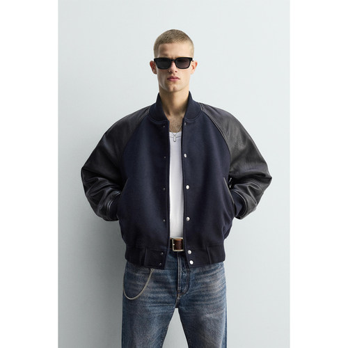 ZA2025秋季新品男装美式休闲百搭宽松飞行员夹克外套 5388304 422