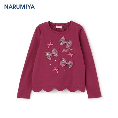 mezzo piano 【人气商品再进货】格纹缎带印花长袖T恤