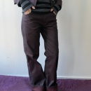 NATURAY 低腰直筒复古暗红条纹微弹牛仔90S千禧感直筒显瘦牛仔裤