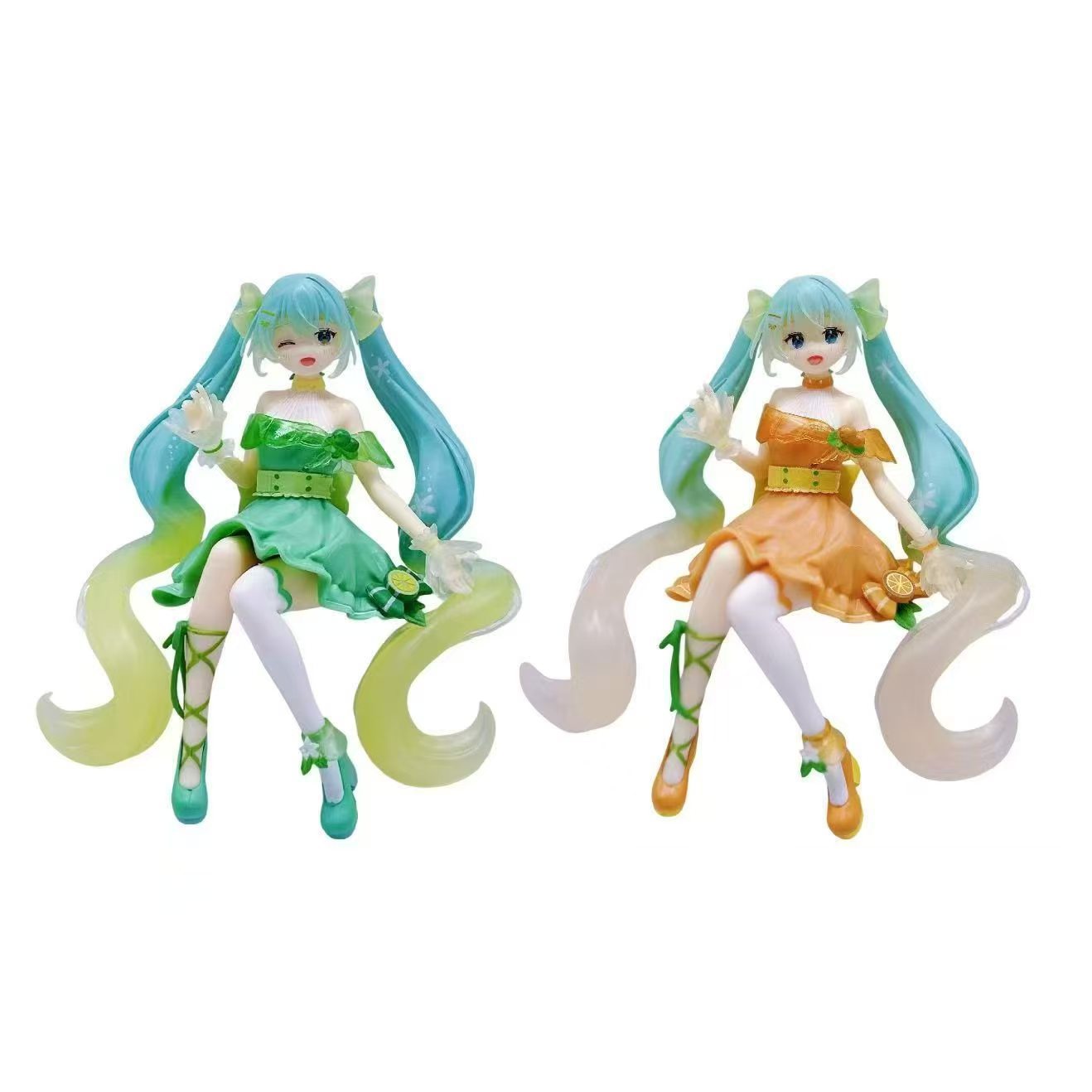 青柠初音马卡龙水手服柑橘手办二次元美少女动漫模型车载摆件批发
