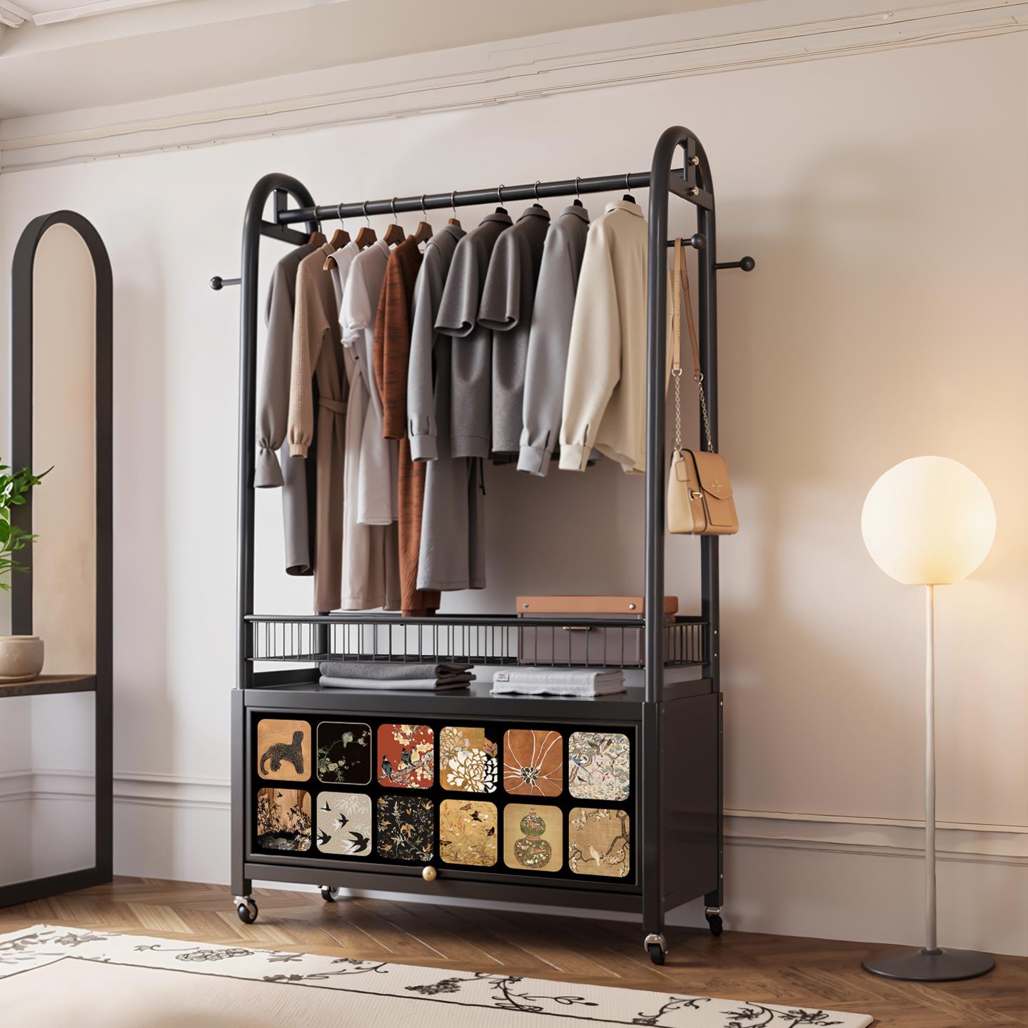 卧室落地挂衣架家用房间帽