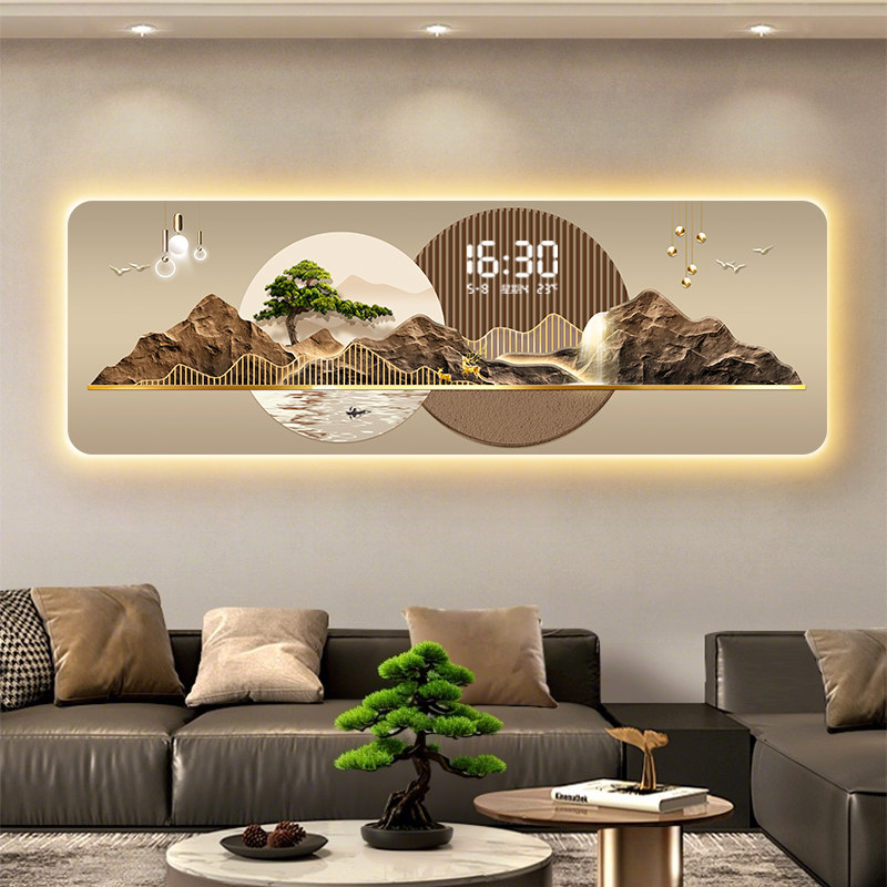 流水生财客厅装饰画轻奢高