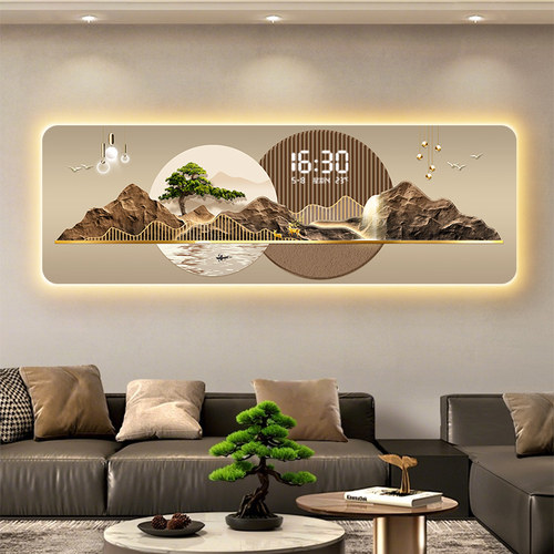 流水生财客厅装饰画轻奢高