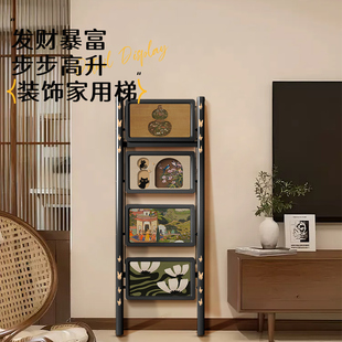 中古风梯子家用复古轻便折叠伸缩加厚人字梯家庭专用乔迁爬梯凳梯