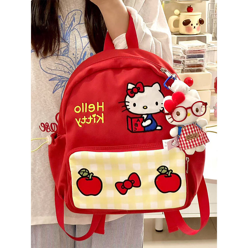 Японский нишевый рюкзак ins в стиле kitty cat backpack campus sense, универсальная студенческая школьная сумка, высококачественная милая школьная сумка Изображение 1