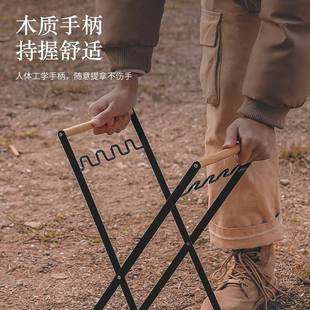 木柄折叠垃圾架垃圾袋架 户外便携式 家用厨房野炊烧烤塑料袋支架