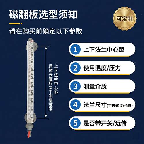 标专业CPVC材质塑料磁箱翻板液质位计法兰cf-02防腐材水箱用尺