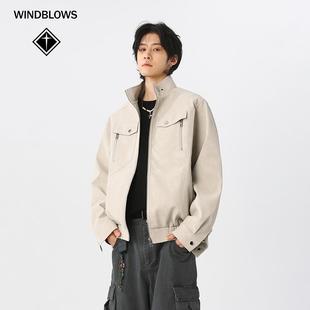 WIND BLOWS复古皮衣外套男款2026春秋季cleanfit工装夹克