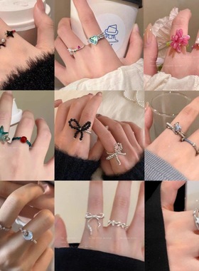 2025新款韩版ins潮气质甜美小众百搭设计感指环日常通勤食指戒指