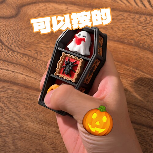 可以按的幽灵南瓜迷你棺材键盘帽