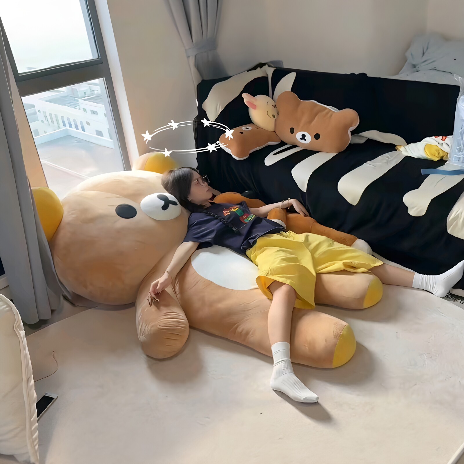 轻松熊玩偶超大号公仔娃娃可爱睡觉抱枕毛绒玩具布娃娃送朋友礼物
