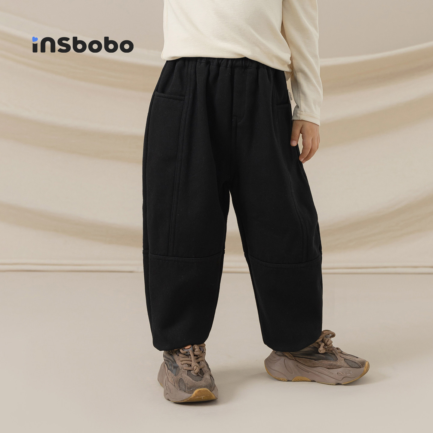 INSbobo儿童裤子加绒长裤秋冬