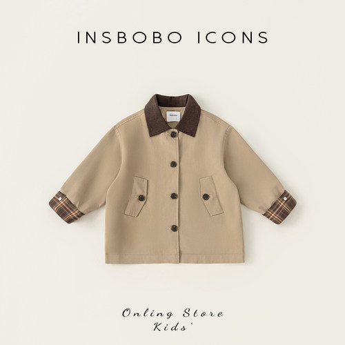 INSbobo儿童外套休闲撞色外套