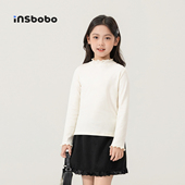 女童打底衫 t恤女孩白色木耳边上衣内搭童装 秋冬新款 衣服儿童长袖