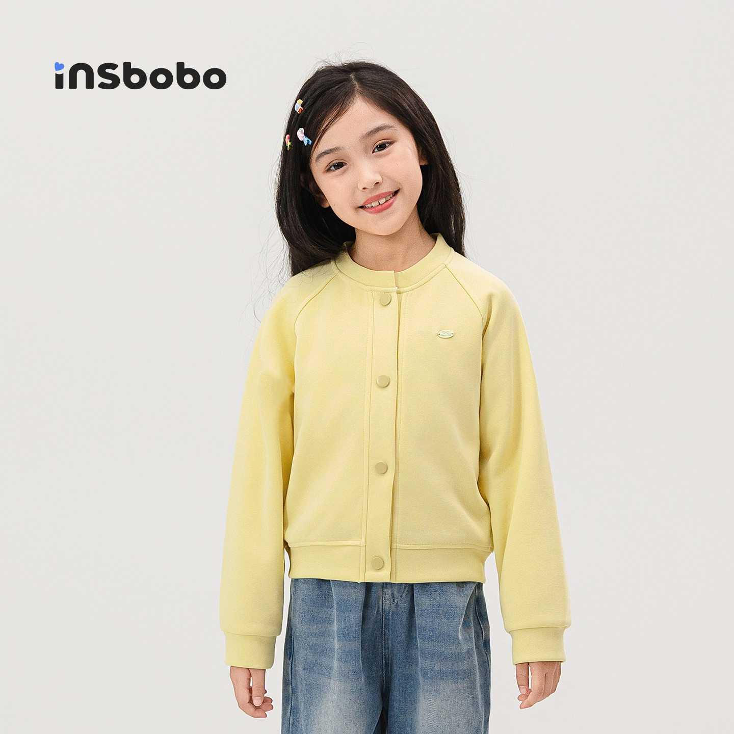 INSbobo儿童纯色字母卫衣外套