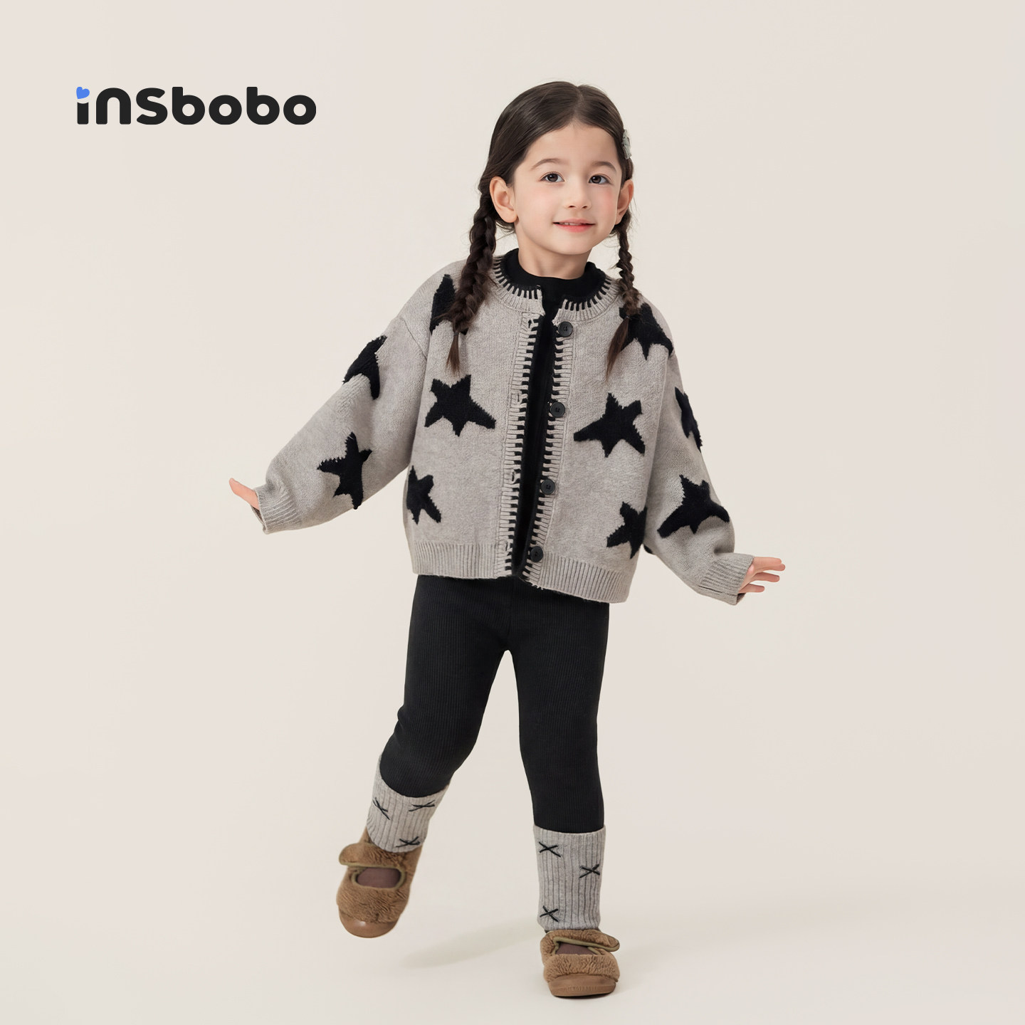 INSbobo儿童套装撞色毛衣套装