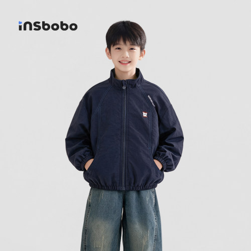 INSbobo儿童外套绣花立领外套