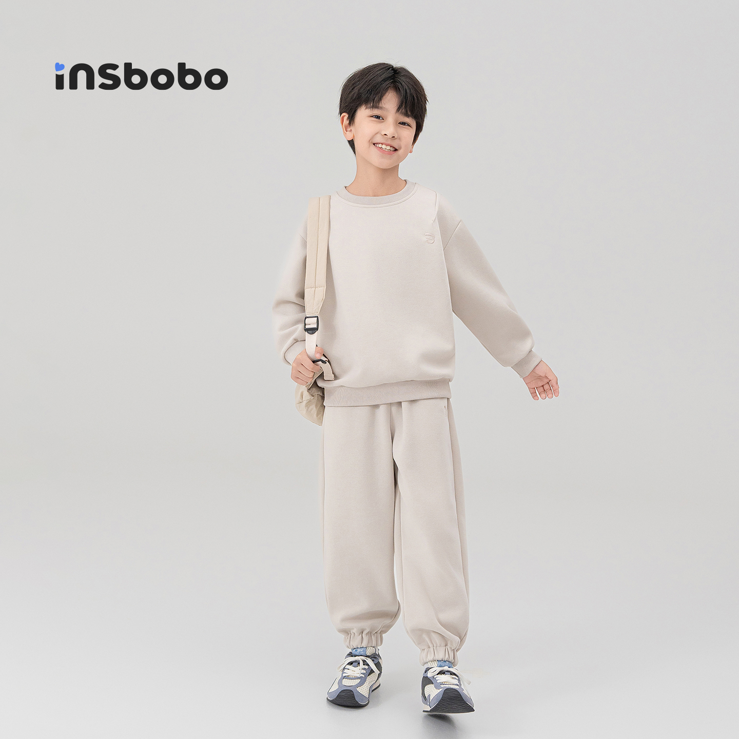 INSbobo童装儿童套装2025新款春秋装运动服男孩卫衣长裤女孩衣服