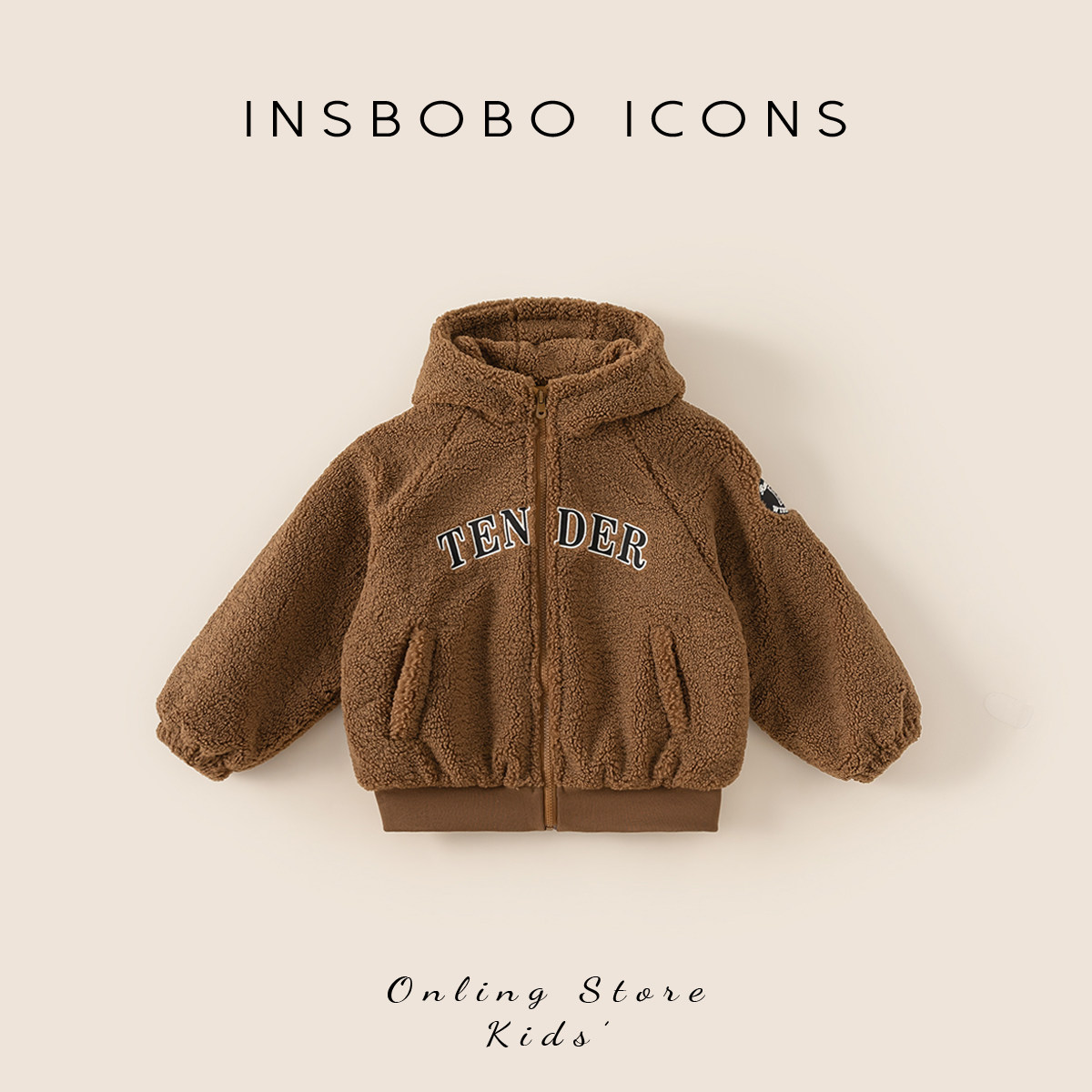 INSbobo儿童外套字母绣花外套