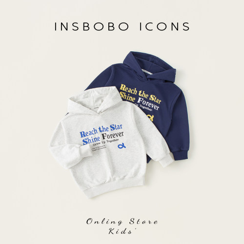 INSbobo字母印花连帽卫衣